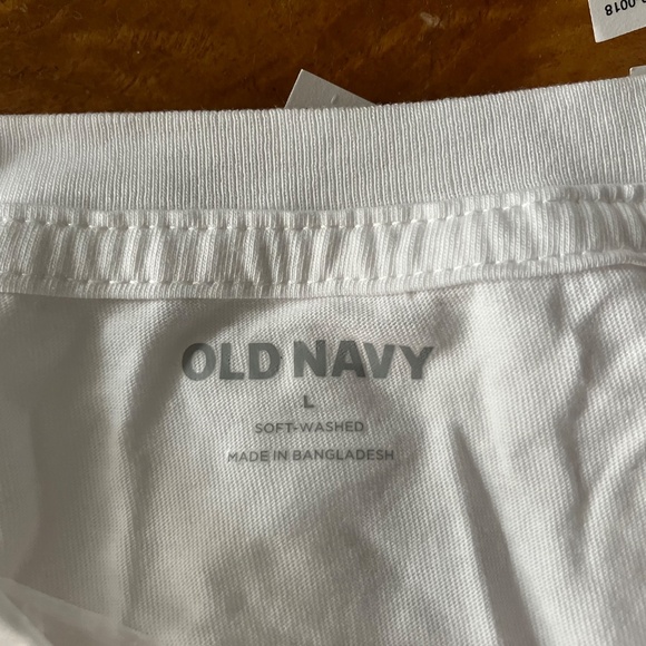 (1) NWT Mens L Old Navy Solid Classic White Crew-Neck T-Shirt - Picture 3 of 7